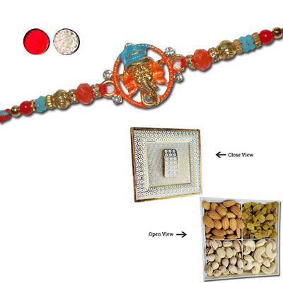 "Rakhi - FR- 8350 A (Single Rakhi),  Vivana Dry Fruit Box - Code DFB5000 - Click here to View more details about this Product